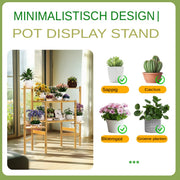 Bamboe Plantenstandaard Mamut - 6 laags - Plantenrek - Plantentafel - Voor binnen & buitengebruik - Bloempothouder