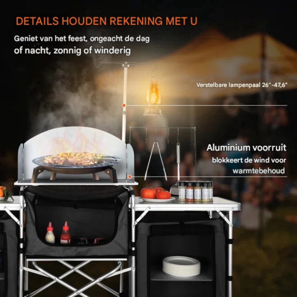Happyment buitenkeuken - Campingkeuken - Kampeerkeuken - Inclusief keukenkastje