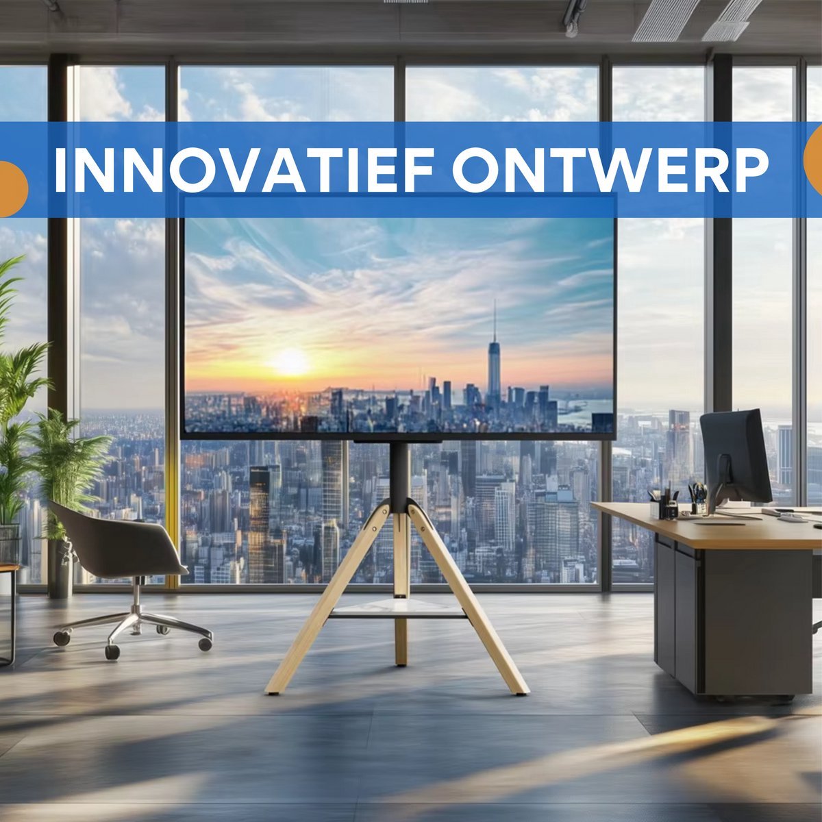 TV standaard Vaylen - 40-75 inch - Uniek design - Vloerstandaard beugel - Staand - Max 40KG - In hoogte verstelbaar