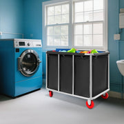 Waswagen - Wasverzamelwagen - Wasmand - Voor thuis, hotel en horeca - Zwart