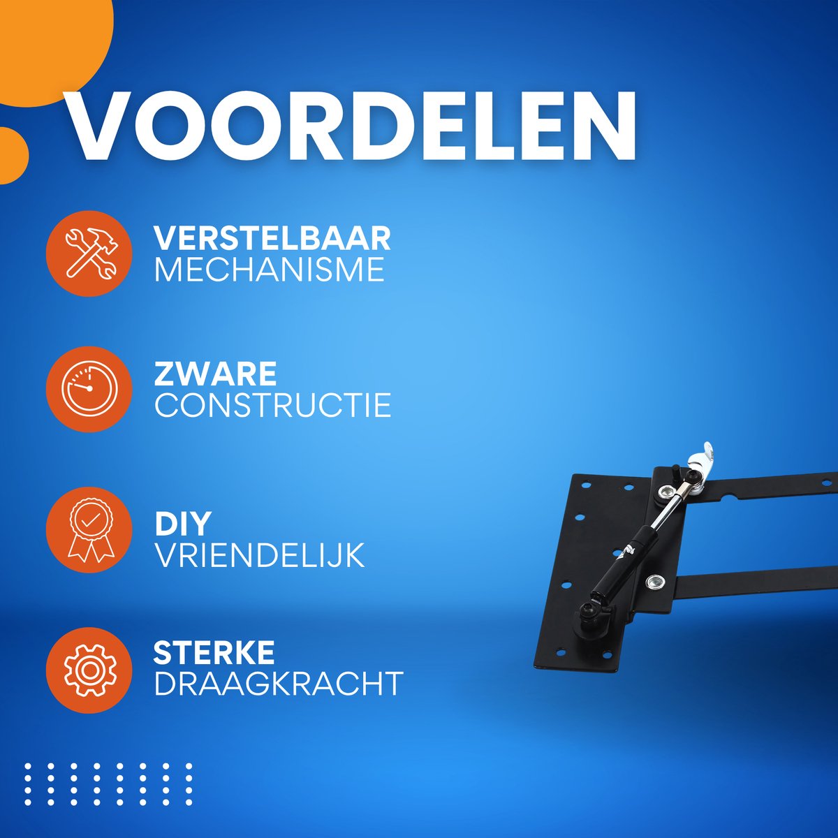 2 STUKS Verstelbaar Scharnier - Salontafel - Lift Mechanisme - 35 kg Draagkracht - Zwaar Stalen DIY voor Inklapbare Eettafel of Bureau - Zwart