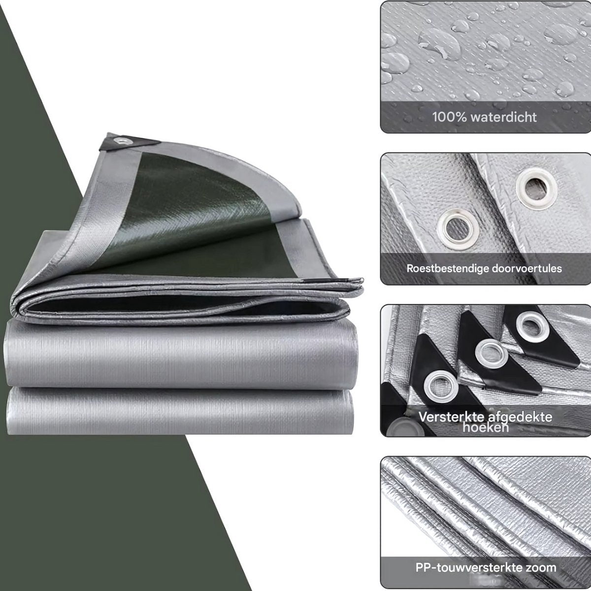 Tavien Dekzeil - 180g/m² PE - Voor Tuinmeubelen, Zwembad, Hout, Auto & Boot - Waterdicht - Weerbestendig zeildoek - 300x400cm - Wit - Bouwzeil - Afdekzeil - Beschermhoes