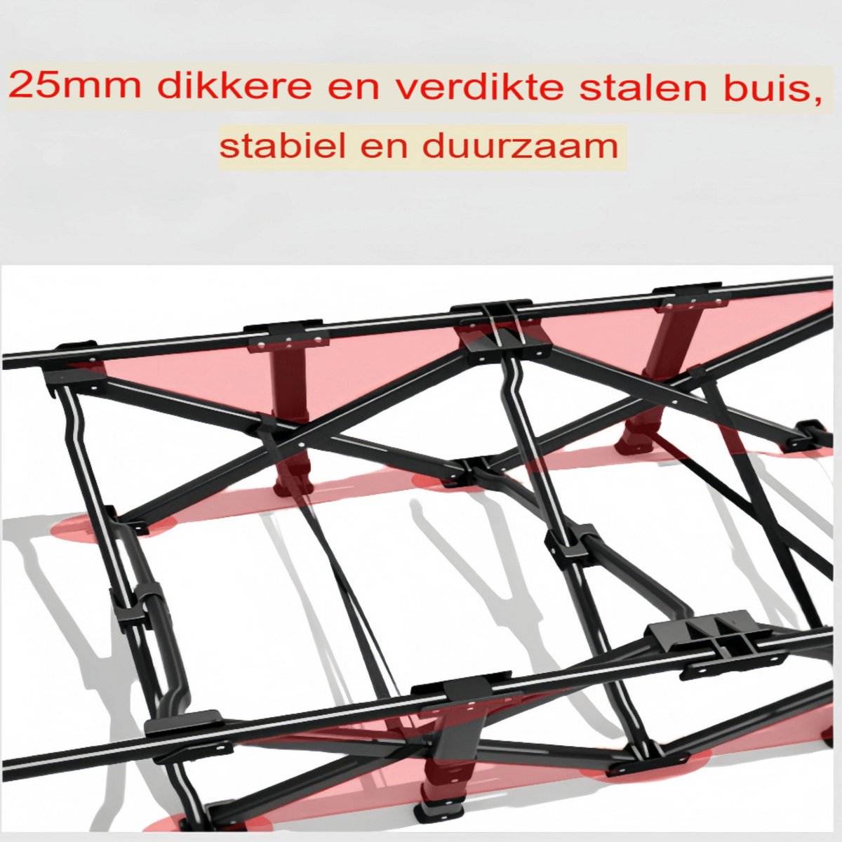 Opvouwbare Stretcher - Voor buiten, tuin, kamperen, terras & zwembad - Draagbaar - Veldbed - Comfortabel zonnebed loungestoel - Lichtgewicht aluminium frame