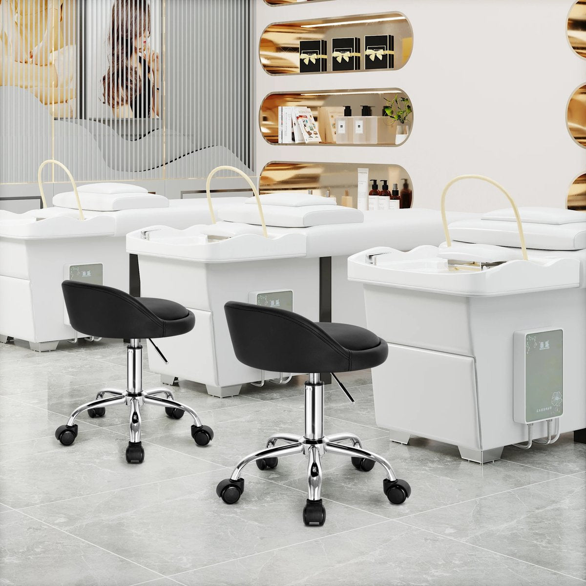 Werkkruk - Zwart - Velvet - Zadelkruk - Zonder rugleuning - Ergonomisch