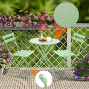 Bistroset 2 persoons - Metaal - Tuinset - Met bistrostoeltjes - 3-delig - Tuintafel - Groen