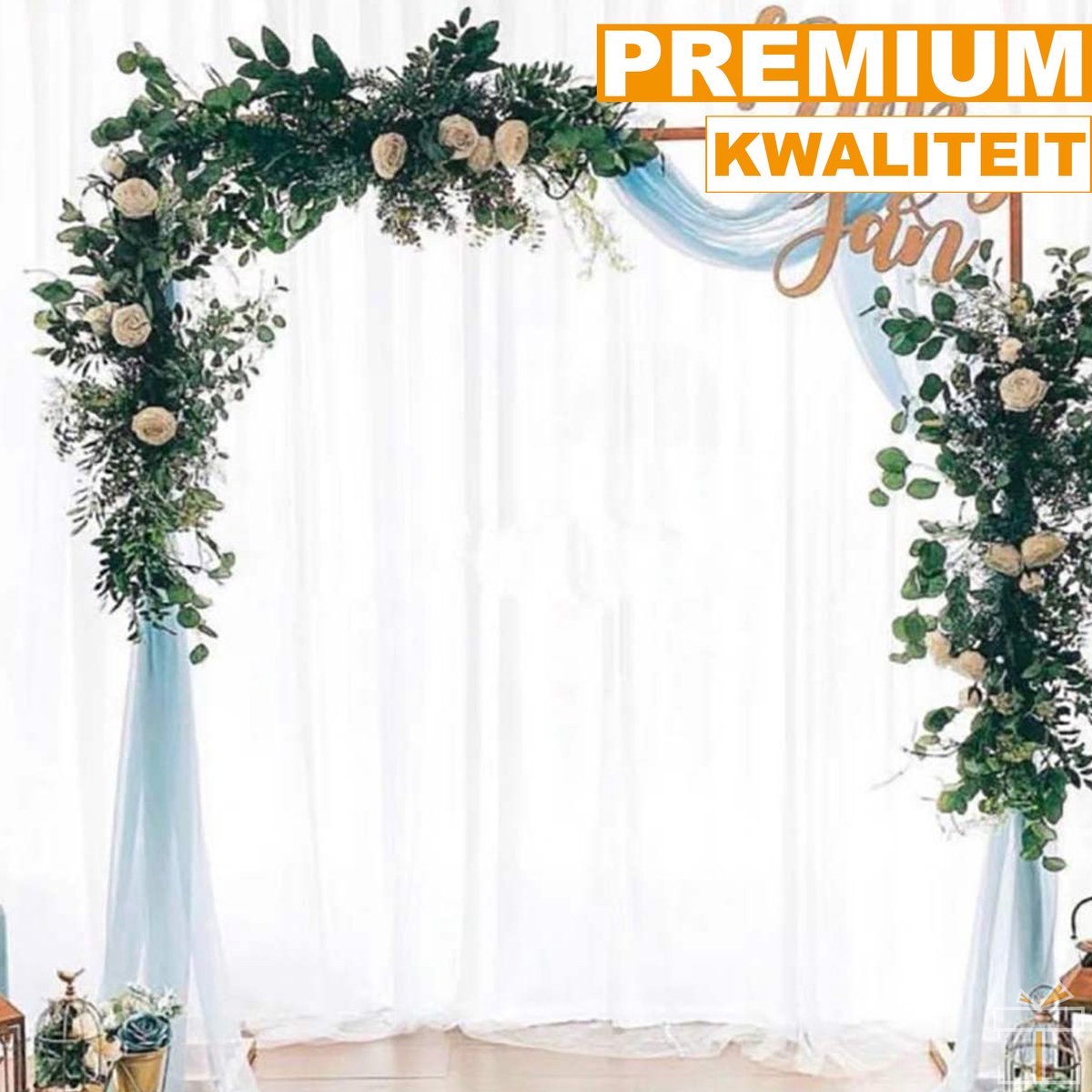 Happyment Bruiloft decoratie - Rozenboog - Boog - Backdrop frame - Versiering accessoires - Wit - 3x3M