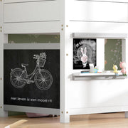 Kinderbed Tavien 90 x 200 cm - Voor Kinderen - Huisbed - Peuterbed - Met valbeveiliging - Met lattenbodem - Zonder matras