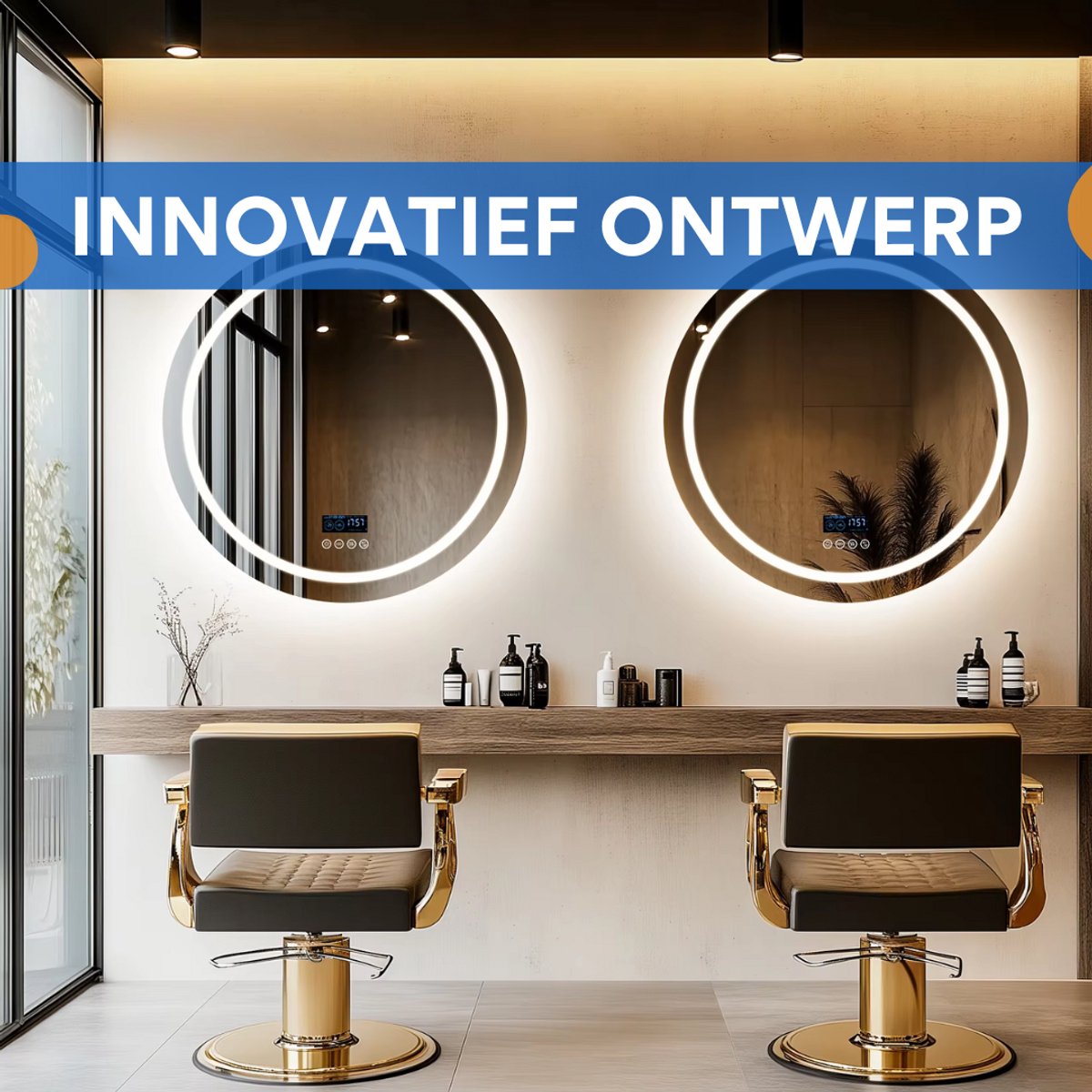 Ronde Badkamerspiegel - Met bluetooth en verlichting - 80cm - Voor Badkamer, Make-up & Wandmontage - Dimbaar licht - Muziek