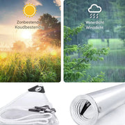 Transparant PVC-zeildoek Vortex - Waterdicht - Met oogjes - Weerbestendig - Zeil voor tuinmeubels of veranda - 400x500cm