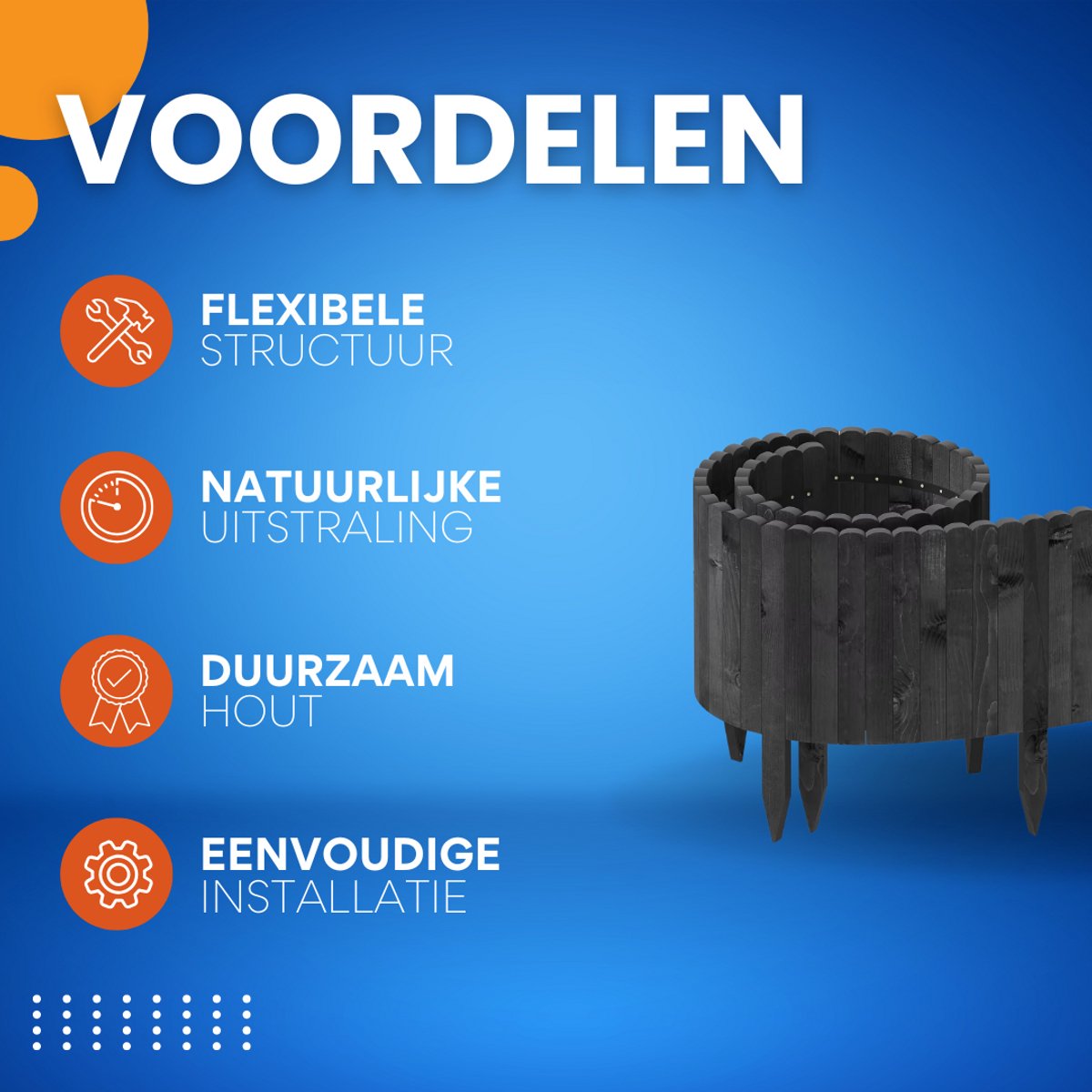 Tuin Gras Gazon Rand - Flexibele Houten Border voor Tuinhek - Tuinafboording voor Outdoor Landschap & Tuindecoratie - 203x35x1.4 Zwart
