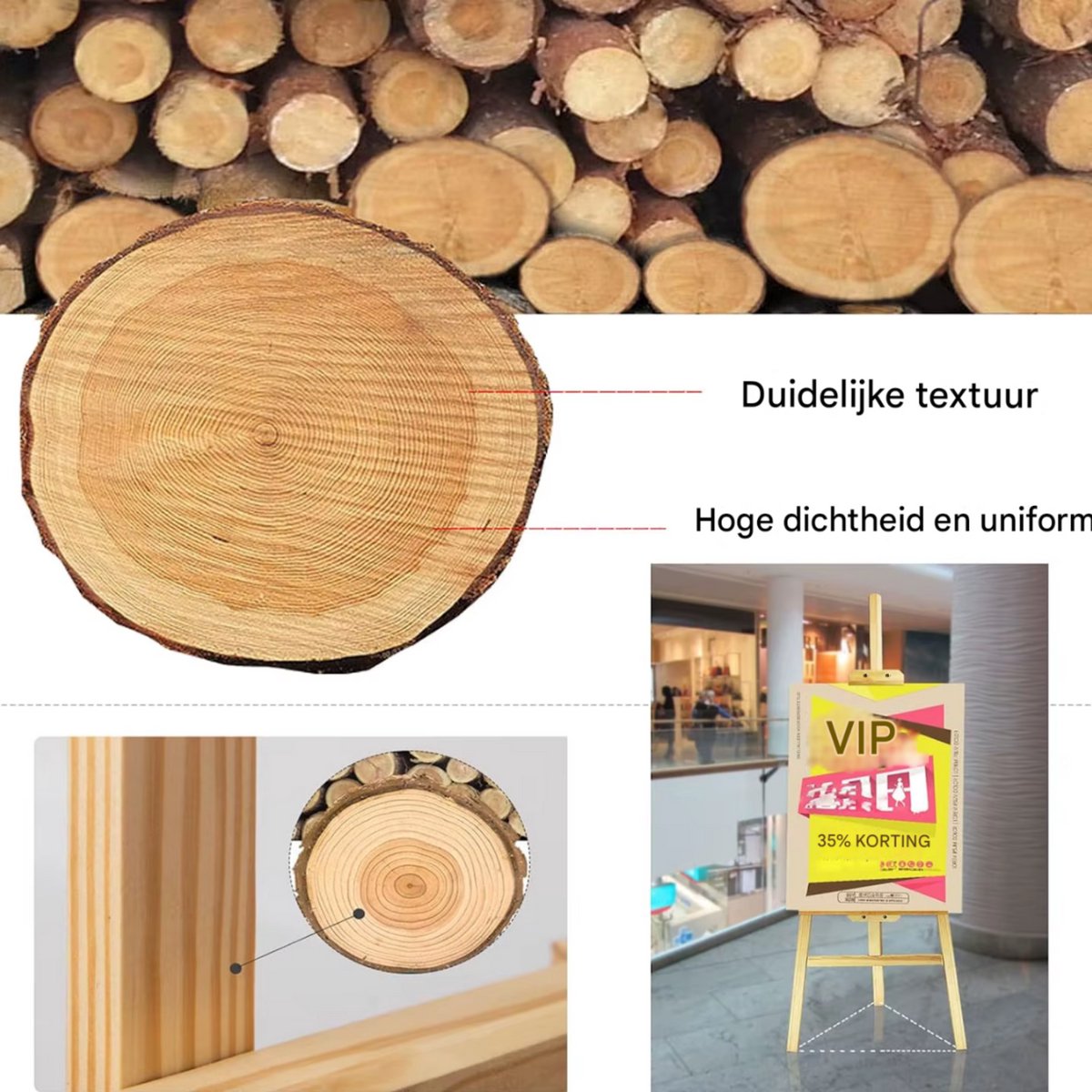Schilder statief - A frame - Studio-ezel - Opvouwbaar Grenenhout - Verstelbare Display - Kunstenaar Kunstambacht - Tentoonstelling Bruiloft