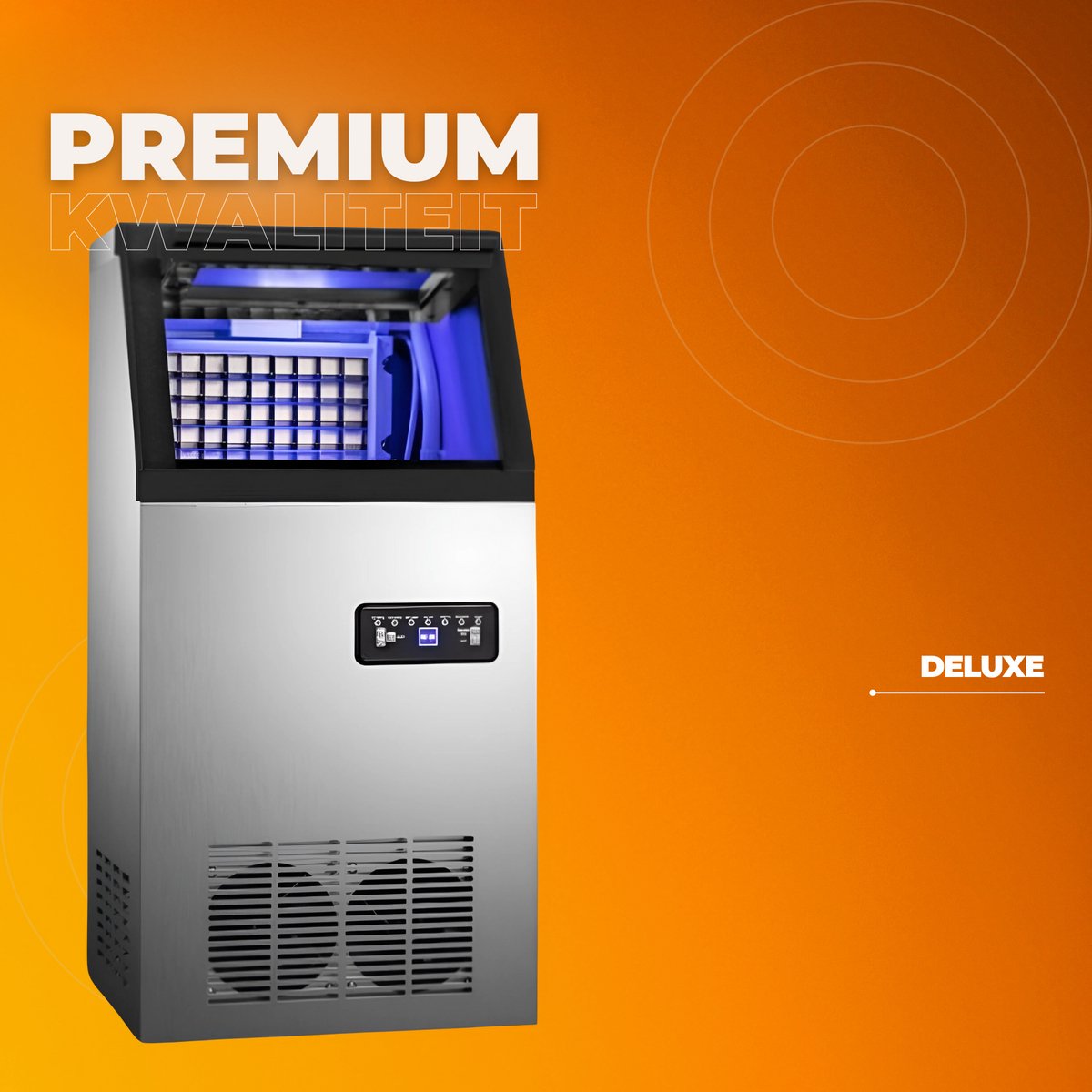 Ijsblokjesmachine Deluxe - Kubus Ijsmachine 25kg/24uur - Commerciële Ijsklontjes Ijsmaker