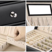 Sieradendoos Tavien - Juwelendoos - Sieradenhouder - Organizer - Juwelenkistje - Dames bijouteriedoos - Sieradenopslag met Lades voor Kettingen, Horloges, Ringen, Oorbellen en Armbanden - Zwart