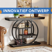 Consoletafel Novio - Sidetafel - Wandtafel - Haltafel - Zwart - Voor Hal of woonkamer of Gang - 100cm