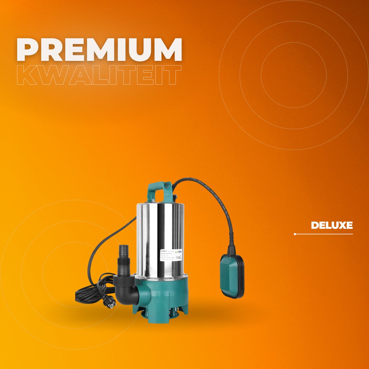 Vijverpomp - Waterpomp - Dompelpomp - Fonteinpomp - 1.100W - Voor Schoon en Vuil Water - Met Automatische Vlotterschakelaar - 16.500 L/u - Voor Zwembad, Vijver, Tuin & Overstromingskelder - Groen