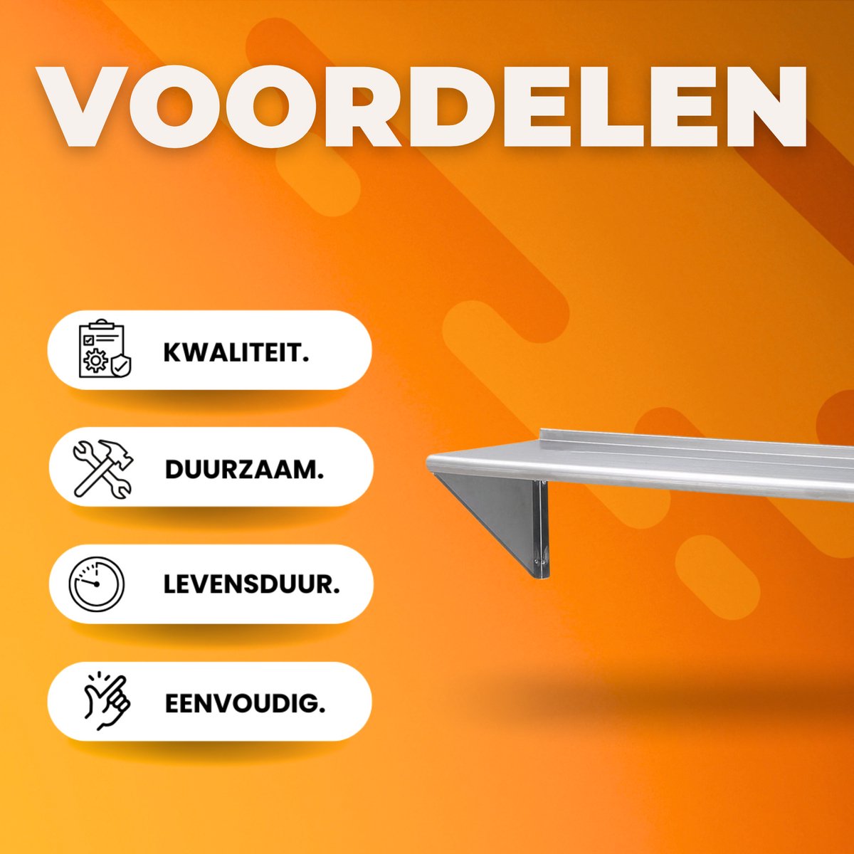 Kruidenrek ophangbaar - 180KG draagvermogen - Horeca - Wandrek RVS - Voor kruidenpotjes en meer - Keukenrek