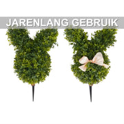 Kunstplant konijnvorm - Voor Binnen en Buiten / Decoratie - Konijnvormige Buchsbaum Kunstplant - Plastic / Groen - 50cm