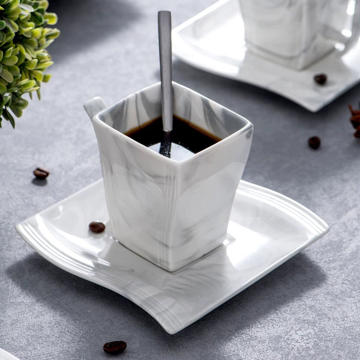Splendid Bordenset – Dinerborden – 30 delig- 6 persoons – Marmerloook Keramisch – Kleine Borden – Perfect voor diner