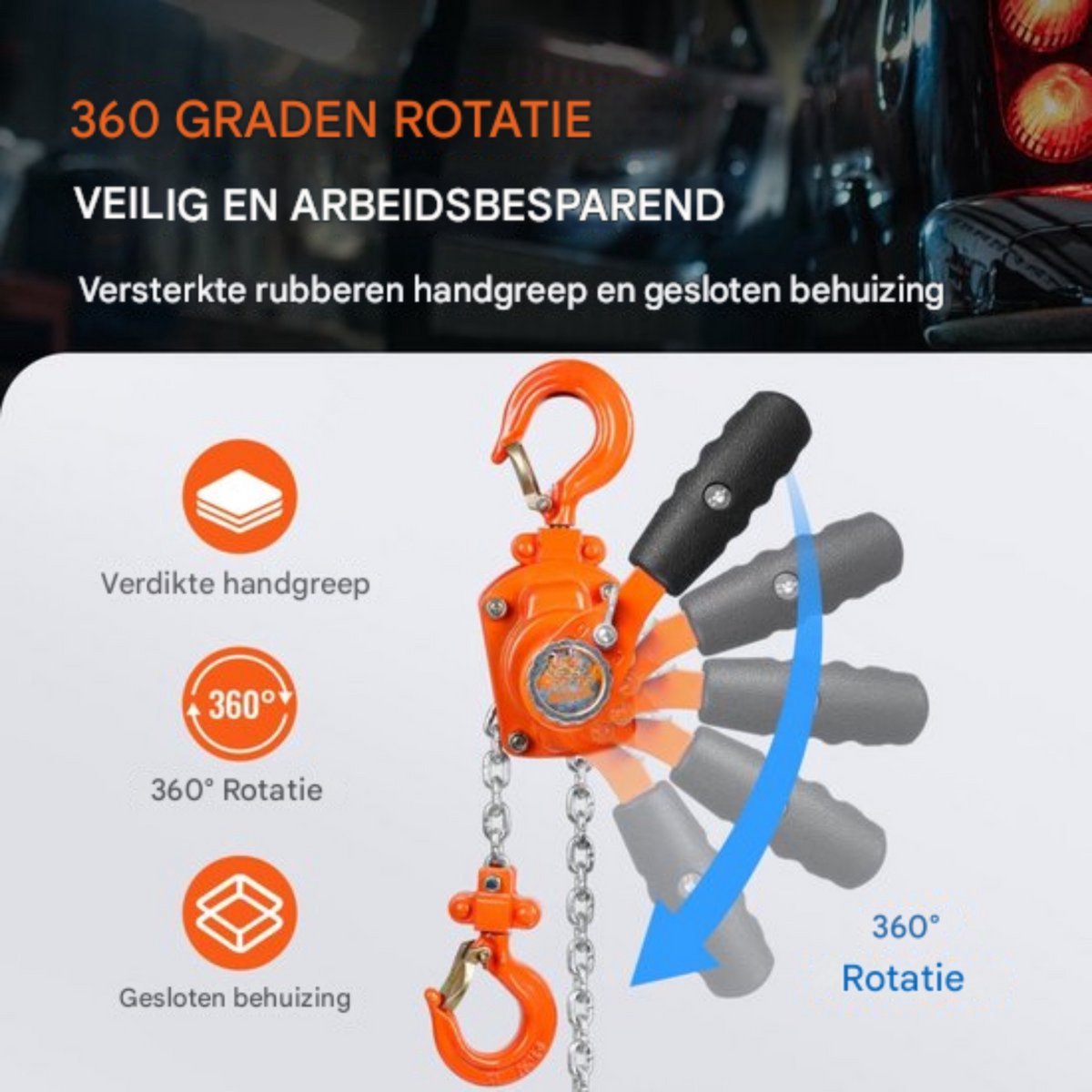 Mini Hefboomtakel - 0,25T - Kettingtakel PRO - 2,8 m Hefhoogte