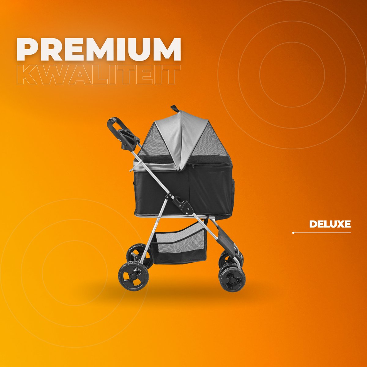 Hondenbuggy - Inklapbare Hondenkar - All terrain - Hondentrolley Aluminium - Huisdierentrolley - 16KG Laadvermogen