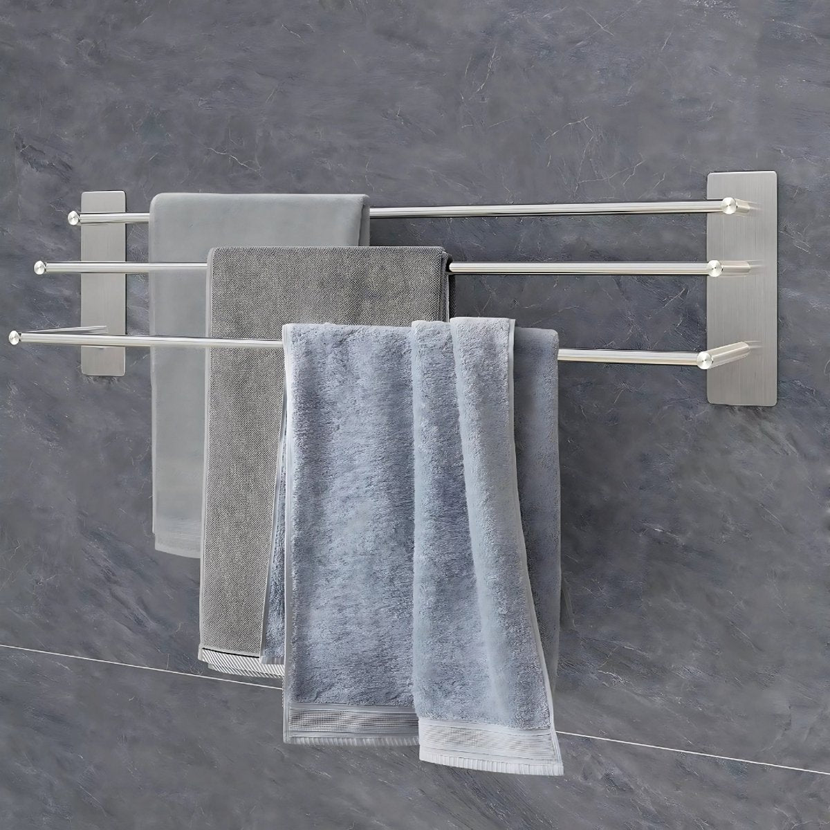 Handdoekenrek - Voor 3 Niveaus in de Badkamer - 30 Inch Badhanddoekstang - 304 Roestvrijstalen Handdoekhouder