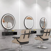 Ronde spiegel met verlichting - 80cm - Voor Badkamer, Make-up & Wandmontage - Dimbaar licht met voorruitverluchting - Zwart