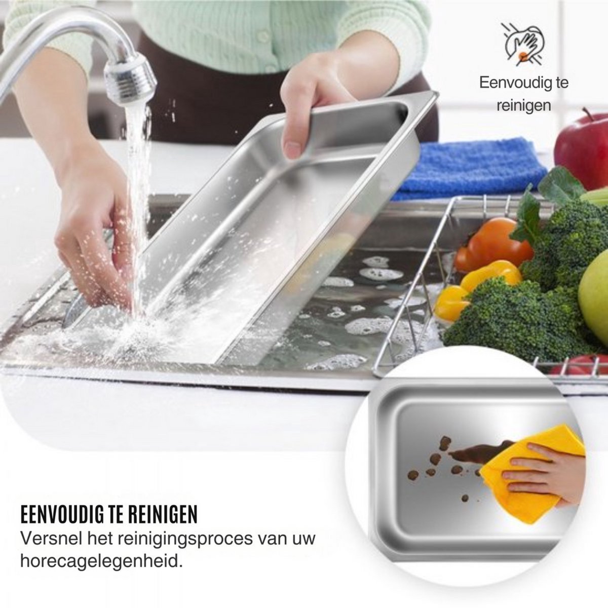 Gastronorm Bak - 6x RVS Bakken - Chafing dish - Gn bak - 8,5L Inhoud - 65mm Diep voor Catering