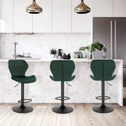 Bolt Edge Barkruk - Industrial - Donkergroen - Velvet - Verstelbaar - Met rugleuning - Set van 1