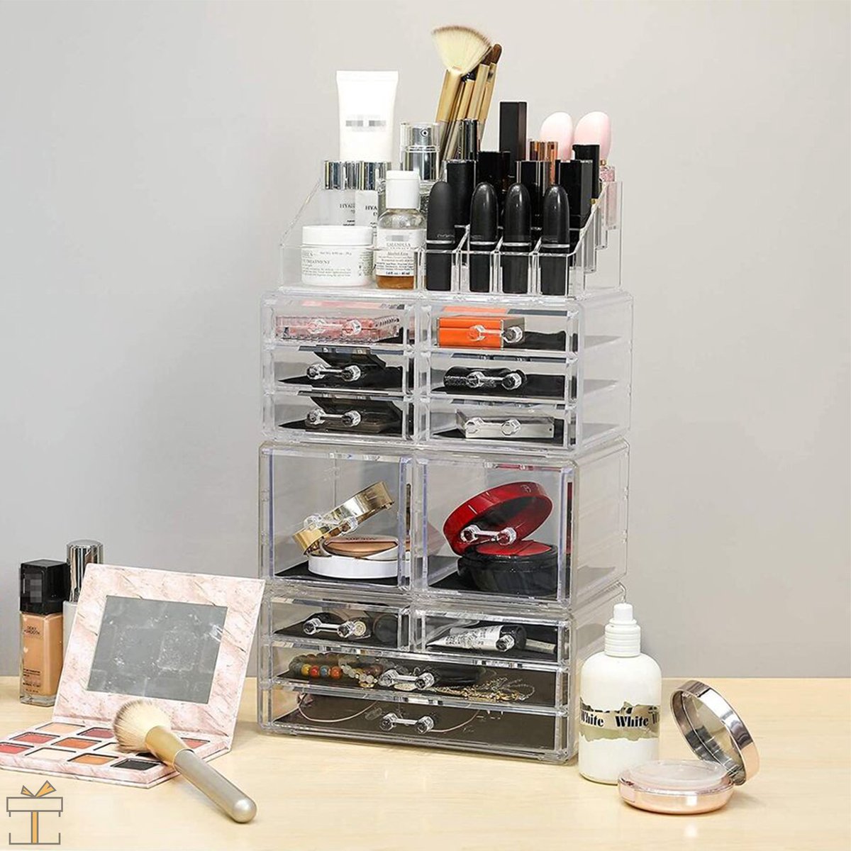 Luxe Make-up organizer - Cosmetica opberger - Transparant - Lippenstift, Nagellak, Parfum - Sieraden - Bureau