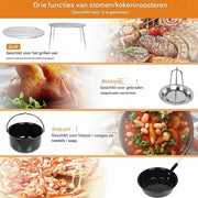 Hongaarse Goulash Ketel met Deksel - Braadpan - Stoofpot - Stoofoven & Goulash Kanon Grillfunctie - Ideaal voor Originele Goulash - 21L