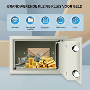 Brandwerende Waterdichte Veiligheidskluis Lucian - 2 Handmatige Override Sleutels - Veiligheidsbox met Dubbel Digitaal Toetsenbord en Sleutel