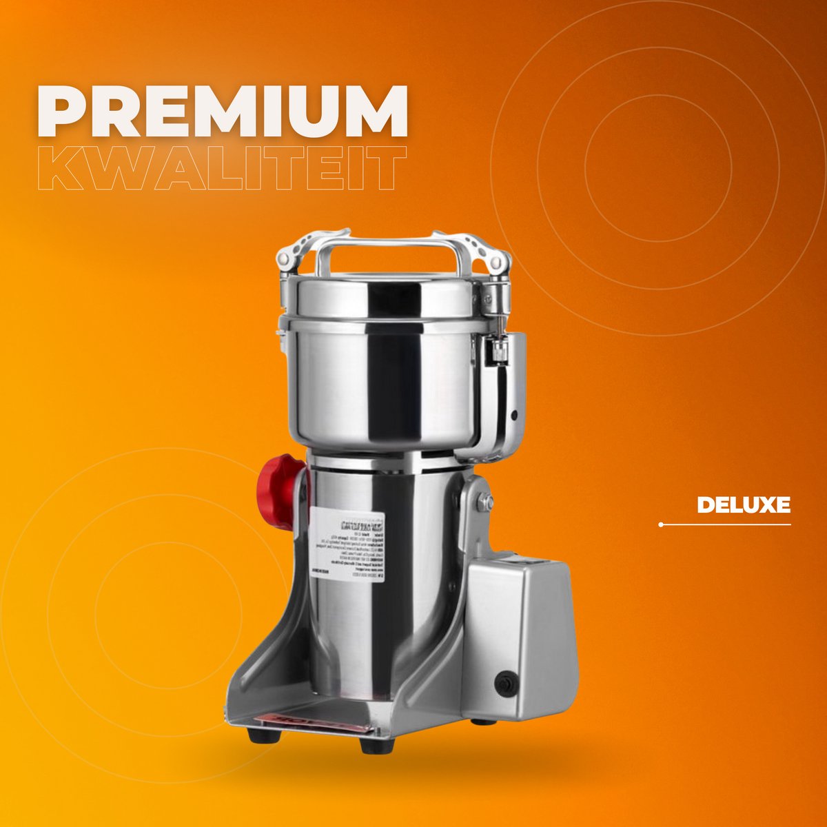 Elektrische graanmolen - Kruidenmolen - Kruiden maler - Spice grinder - RVS - 3750W - 1000gr