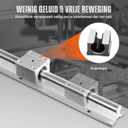 Lineaire Geleider - Lineaire Rail 2 Stuks - Geleiding - SBR20-1200mm - Koolstofstaal Aluminium