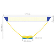 Badmintonnet- Badmintonset - Badmintonrackets- Voor sport en recreatie - Compleet met rackets en shuttlecocks - Geel