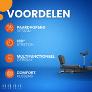 Professionele Beenstretcher - Benentrainer - Trainingsapparatuur - Flexibiliteit trainer - Spagaattrainer - Voor Yoga, Gymnastiek & Thuisfitness - Paardvormig Design met 180° Maximale Rek - Gewrichtsbeschermende Kussens