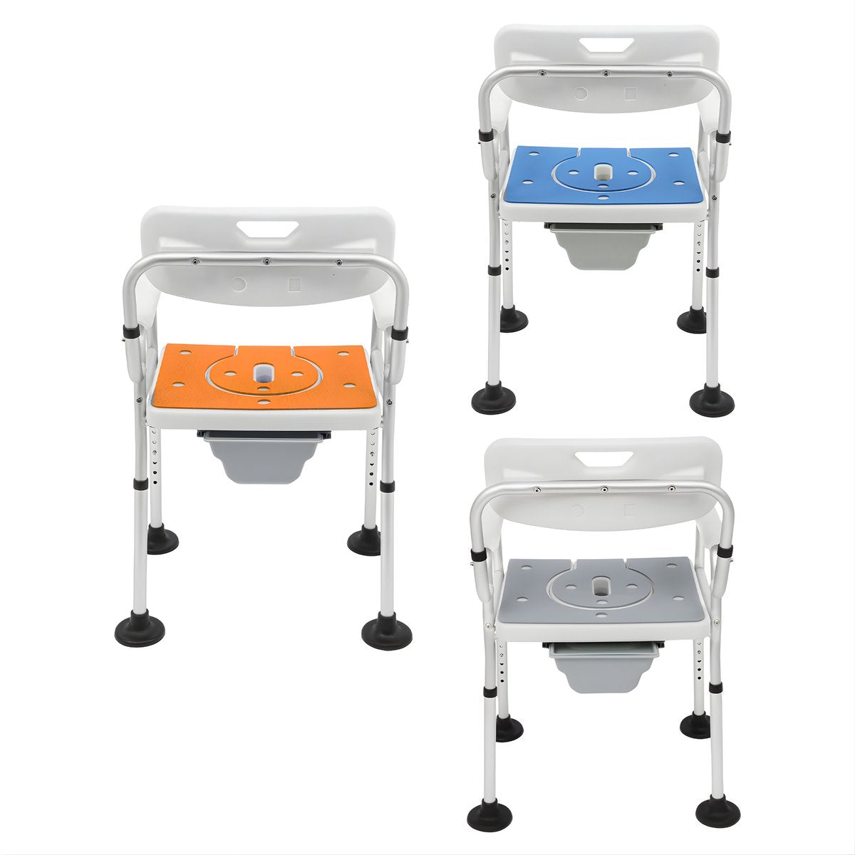 Toiletstoel - Postoel – Voor Thuisgebruik Ouderen & Gehandicapten – Oranje