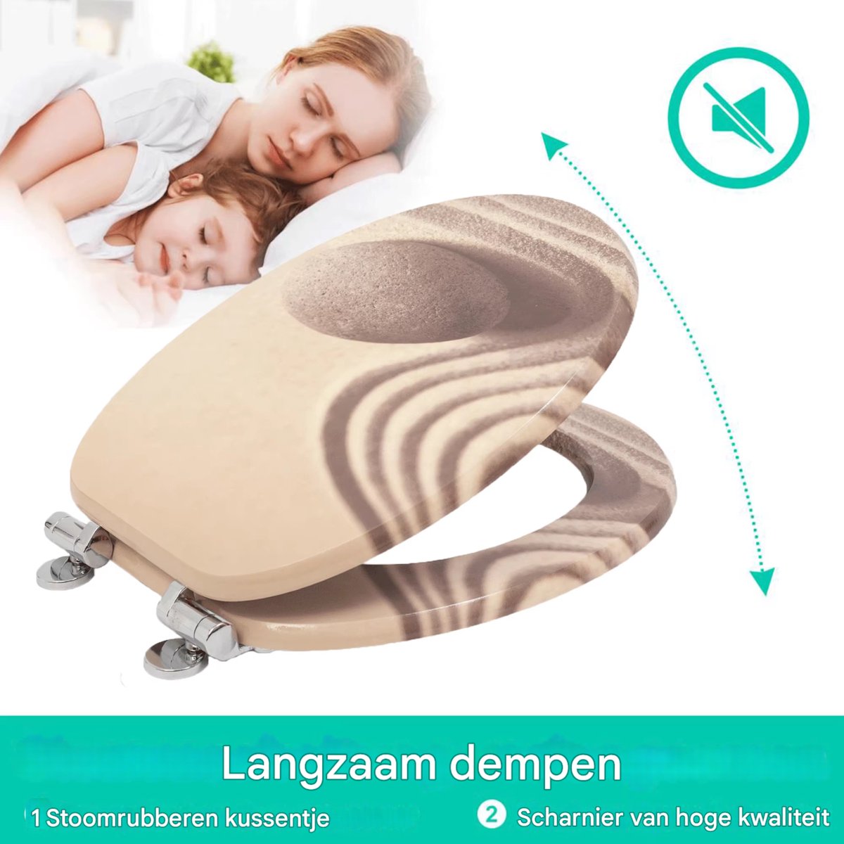 WC-bril - Toiletbril – Voor Toilet & Badkamer – Soft-Close – Duurzaam Kunststof - Met print