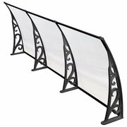 Deur- en Raam Regenhoes - Deurluifel - Overkapping - Moderne Polycarbonaat Zonnescherm en Deurluifel - Bescherming voor Voordeur en Buitenterras - 120x75cm Zwart
