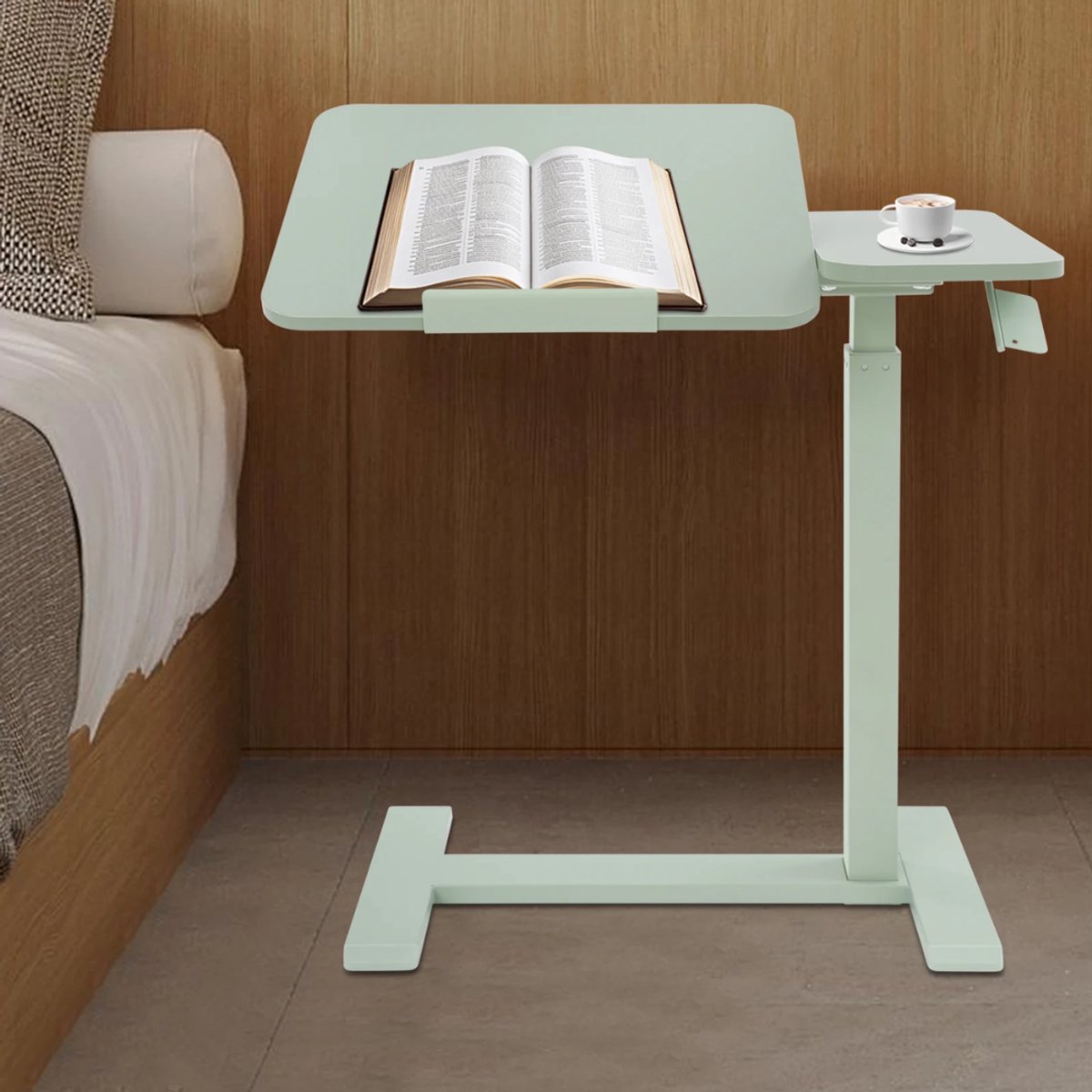 Laptoptafel - Bijzettafel - Bedtafel - Banktafel- Voor gebruik aan bed of kantoor - Verstelbaar - Groen