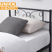 Happyment Metalen bedframe - 1 persoons - 90 x 190cm - Incl. lattenbodem - Zwart