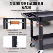 Serveerwagen - Op wieltjes - 2 lagen - 250KG draagvermogen - Servicewagen