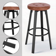 Barkruk - Bruin - Met rugleuning - Ergonomisch - Zithoogte 60-82cm - Set van 2