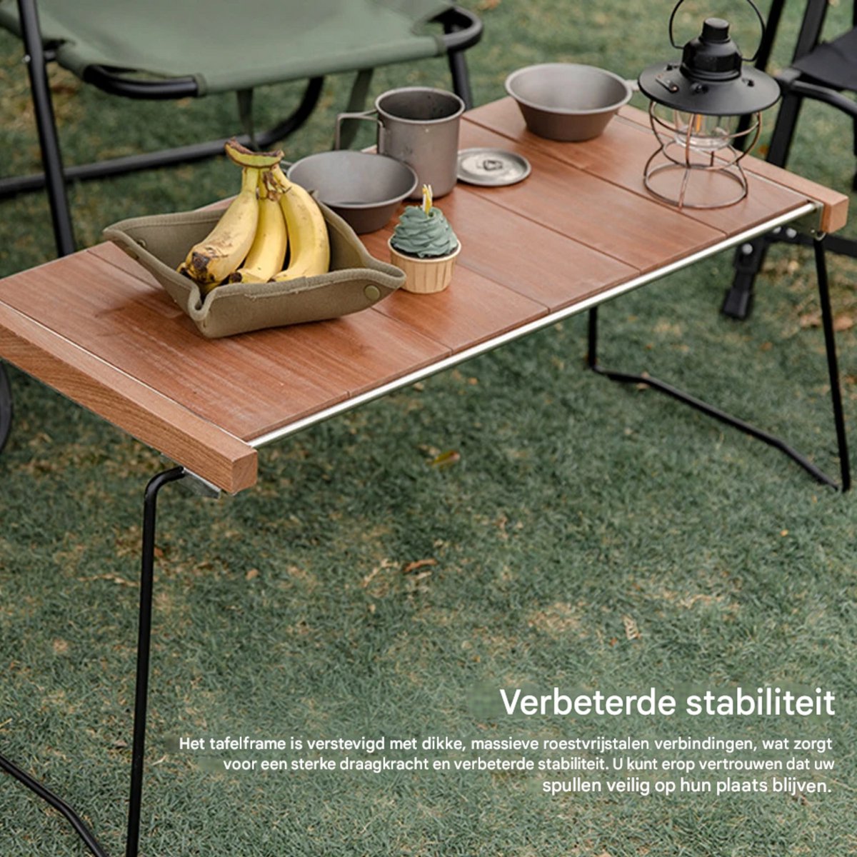 Opvouwbare campingtafel - Inklapbaar - Picknick en barbecue - Compact