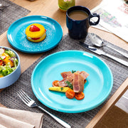 Lustré Serviesset - 16 delig - 4 persoons - 2 kleuren blauw - Dinerborden - Bordenset - Diepe borden - Ontbijtborden - Servies - Keukenservies