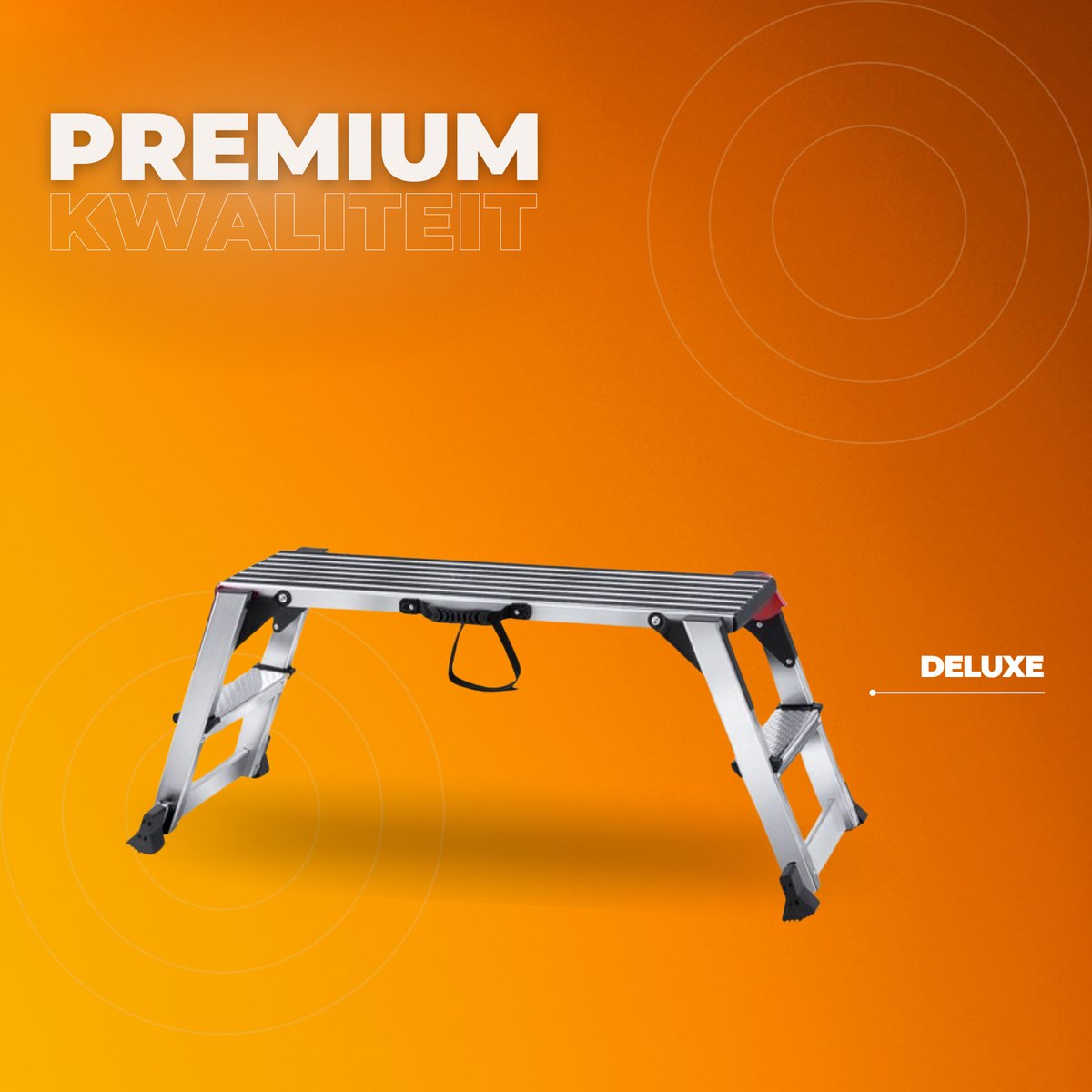 Aluminium Werkkruk - 200KG - Stevig - Opstapje - Krukje - Opklapbare - Zilver