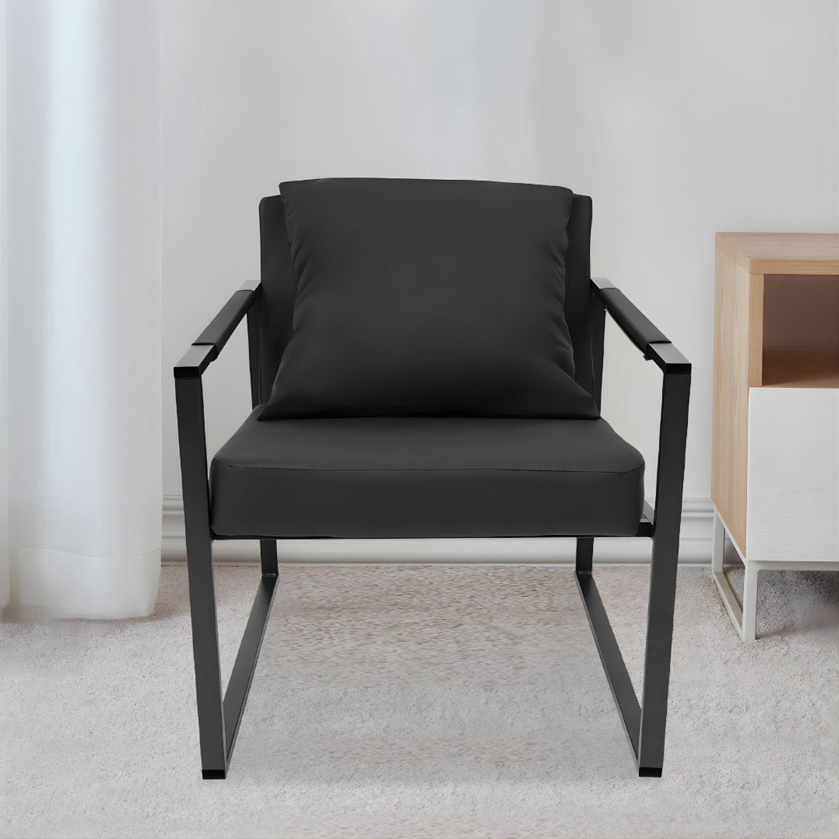 Fauteuil- Voor Woonkamer - Moderne Lounge - Stof /Zwart