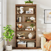 Boekenkast Zaro - Bruin - 6 Lagen - Boekenrek Opbergrek - Voor Slaapkamer, Woonkamer of Kantoor