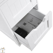 Happyment® Kolomkast badkamer staand - Badkamermeubel - Badkamerkast hoog - Wit - 4 lades - Black friday - Sinterklaas - Kerstcadeau