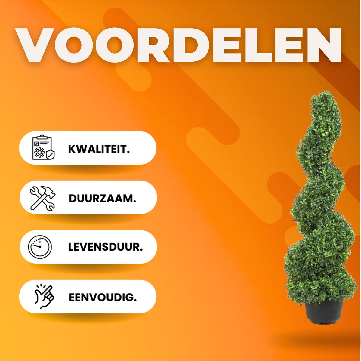 Kunstbuxus - Buxusboom Set van 2 - 122cm Hoog - Voor Binnen en Buiten - Incl. Reservebladeren