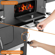 Houtskool grill op wieltjes - Voor 5 tot 10 personen - Houtskoolbarbecues - Briketten - Met deksel - Thuis of camping